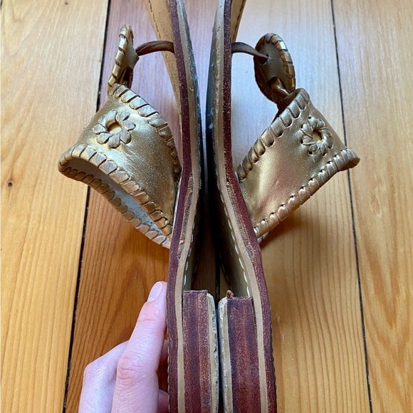 Jack Rogers Gold Metallic Navajo Sandals Size 7M - Picture 2 of 6